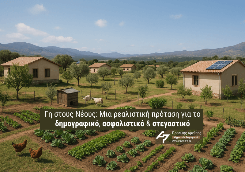 Γη στους Νέους: Μια ρεαλιστική πρόταση για δημογραφικό, ασφαλιστικό & στεγαστικό